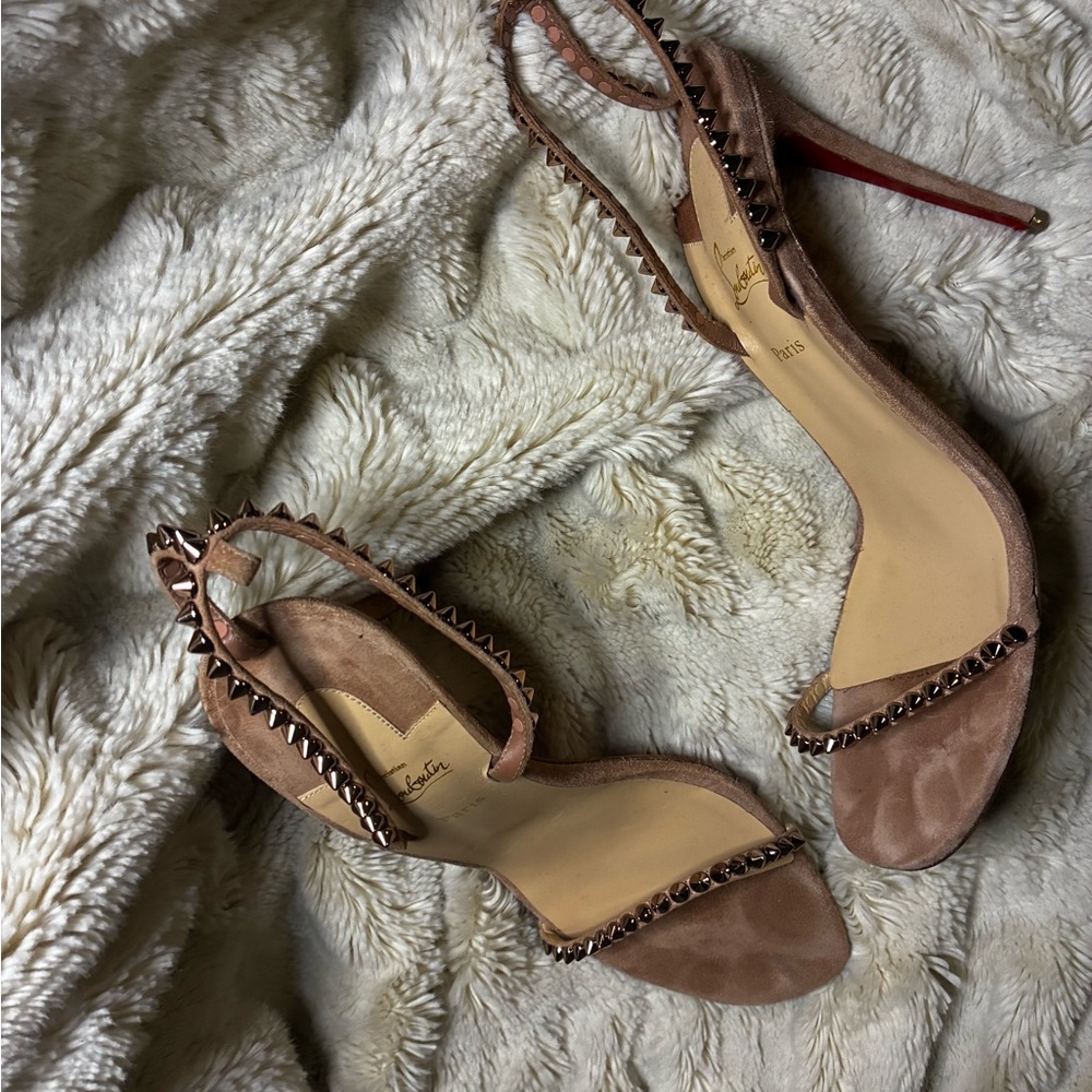 Christian Louboutin Brown Studded Heels